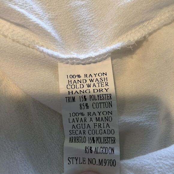 Maria Rello White Lace Boho Top Lace Up Neckline Womens Size Small Rayon - Picture 8 of 9